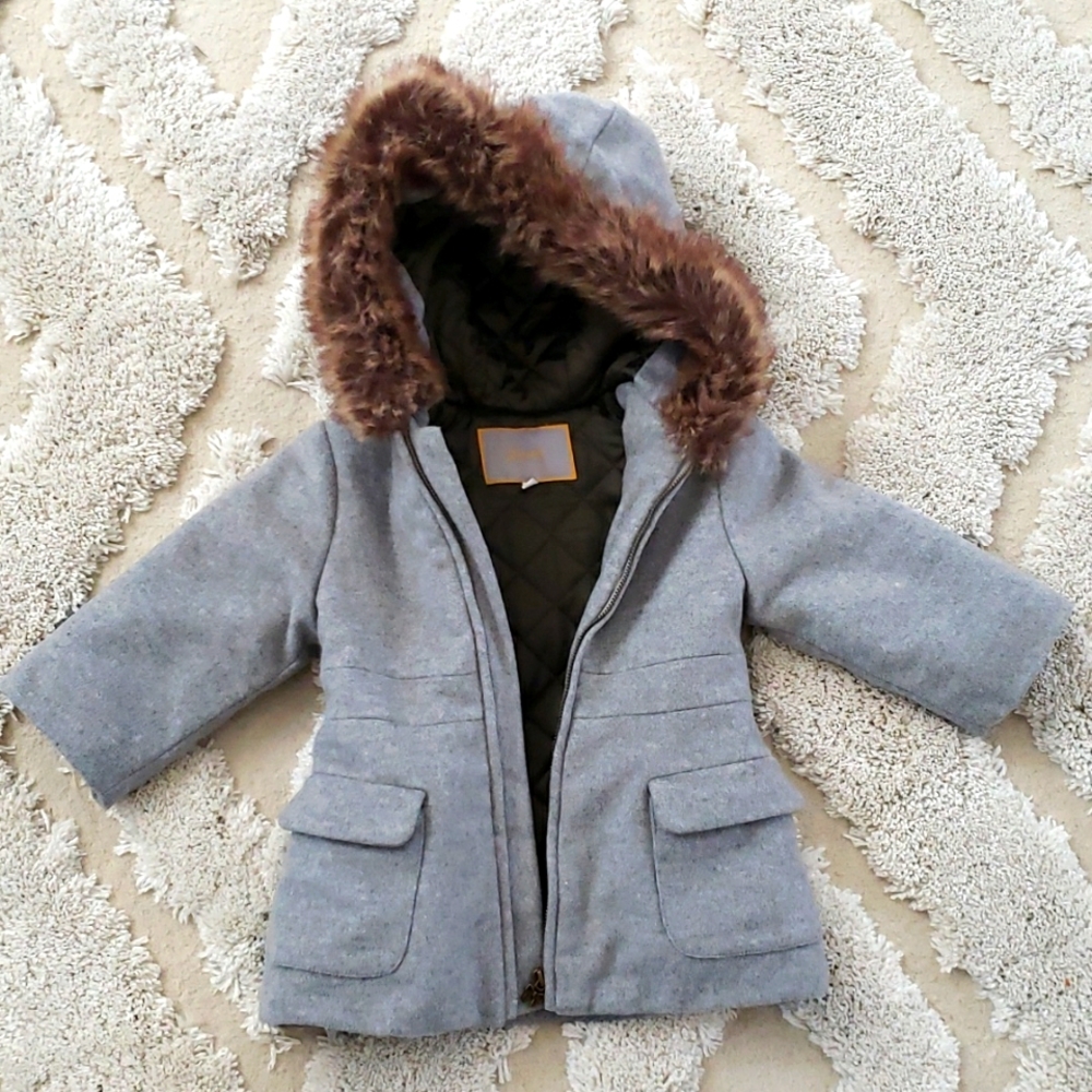 Jacadi Paris Outerwear Jacket with fur hoodie, 12 months